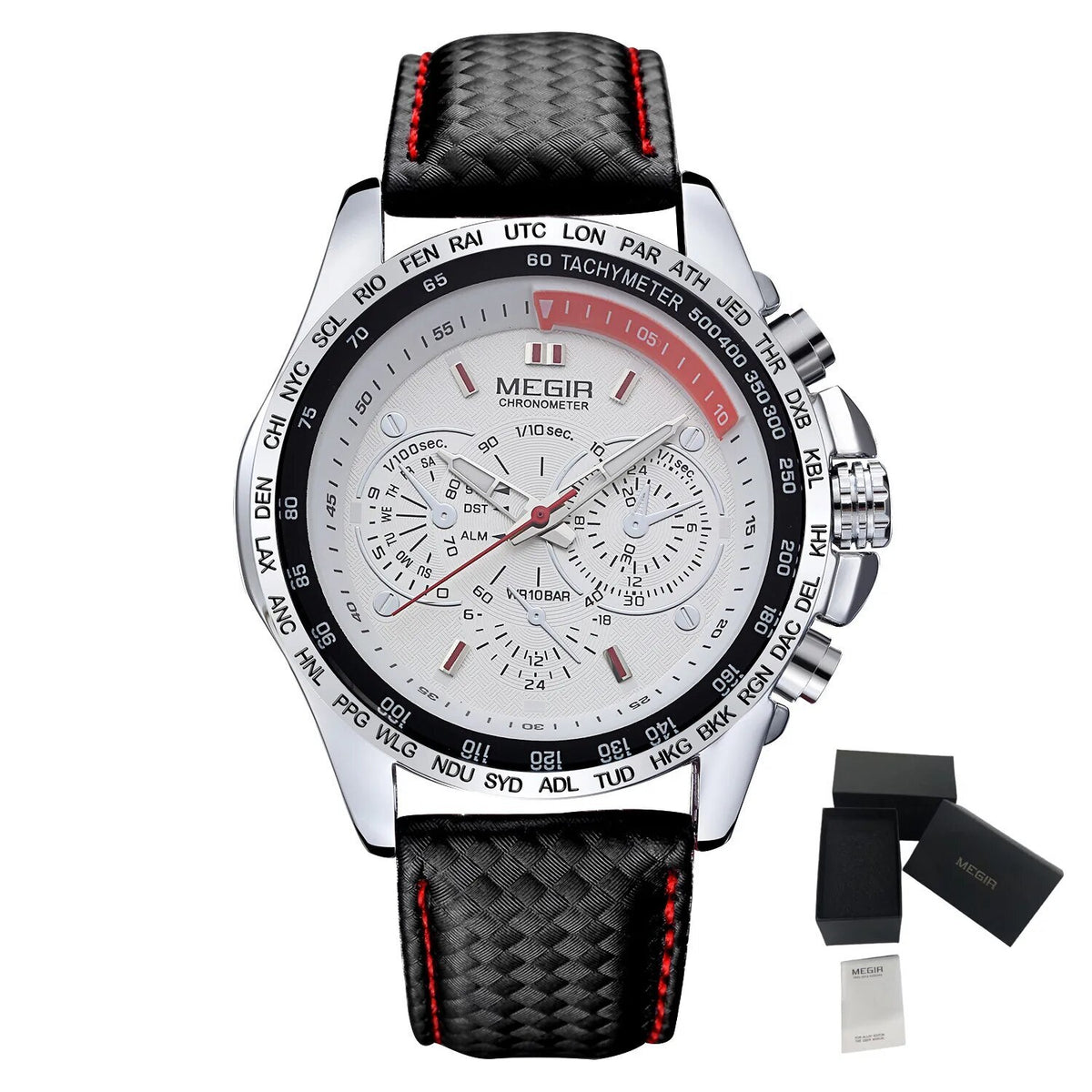 MEGIR Fashion Watches for Men Multifunction Sports Wristwatch Waterproof Quartz Watch Clock Leather Strap Relogio Masculino 1010