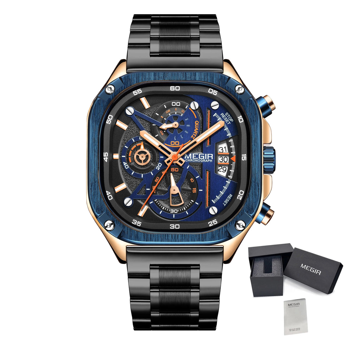 MEGIR Sports Military Watches for Men Luxury Business Casual Wristwatches Waterproof Date Clock Chronograph Reloj Hombre 2217