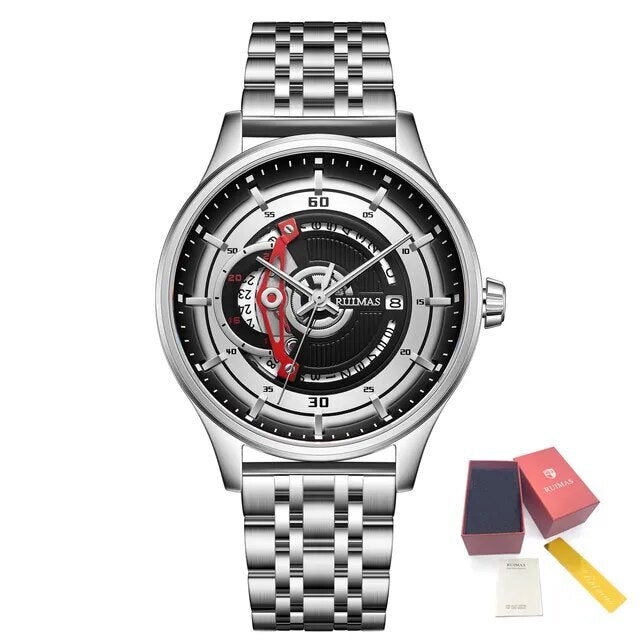RUIMAS Luxury Business Watches for Mens Fashion Stainless Steel Automatic Mechanical Watch Waterproof Date Wristwatch Clock 6786