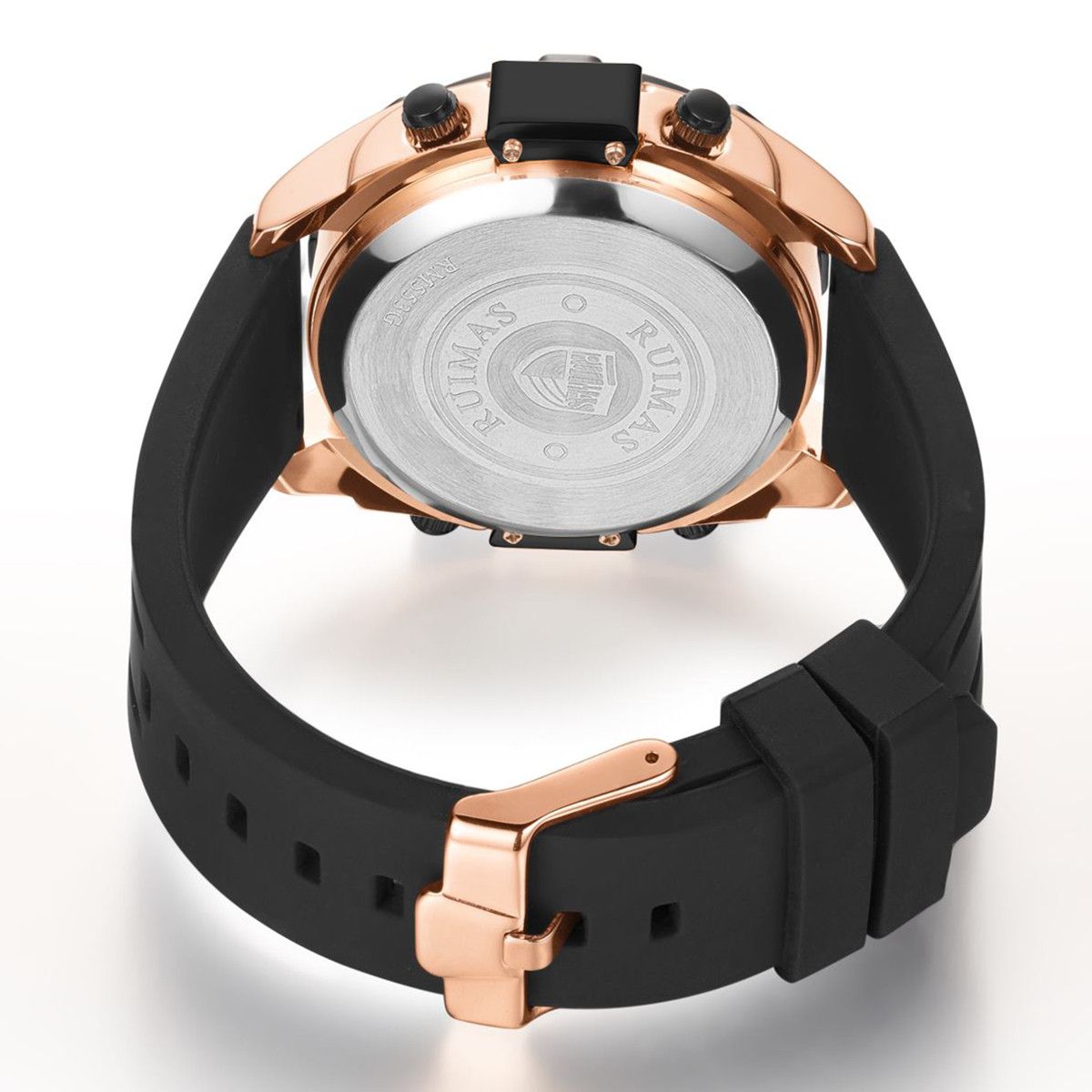 RUIMAS Mens Watches Roller Pointer Sports Quartz WristWatch Fashion Luxury Silicone Strap Waterproof Relogio Masculino 553