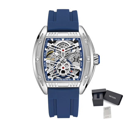 MEGIR Original Luxury Sport Watch for Men Silicone Band Automatic Mechanical Movement WristWatches Luminous Clock Reloj Hombre 8601