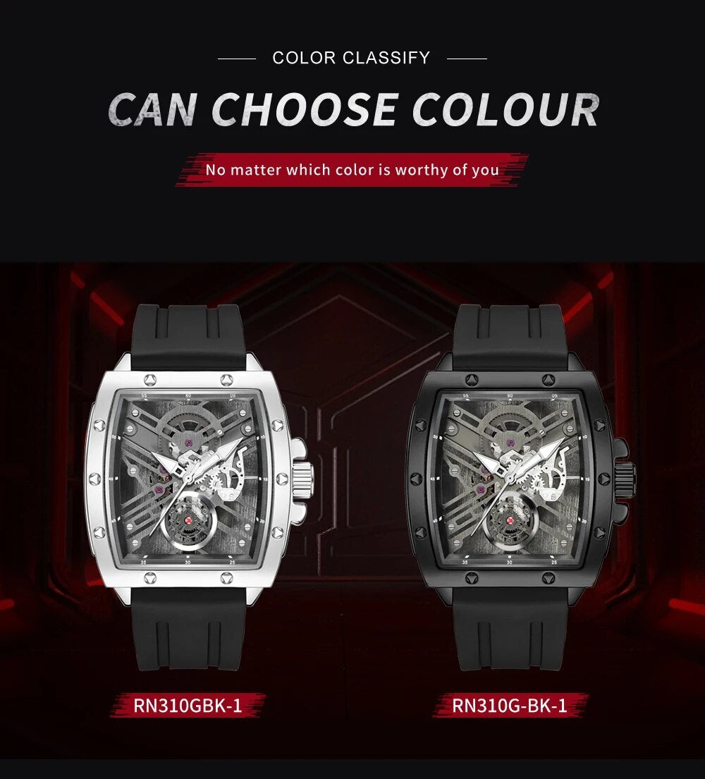 RUIMAS Luxury Fashion Men Sports Quartz Wrist Watches Waterproof Luminous Large Dial Casual Wristwatch Silicone Montre Homme 310