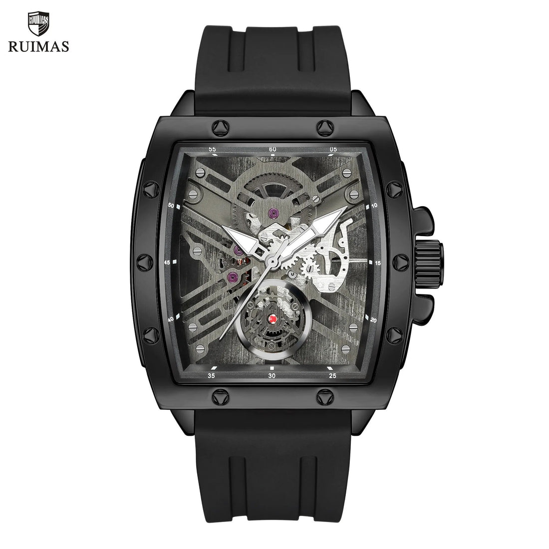 RUIMAS Luxury Fashion Men Sports Quartz Wrist Watches Waterproof Luminous Large Dial Casual Wristwatch Silicone Montre Homme 310