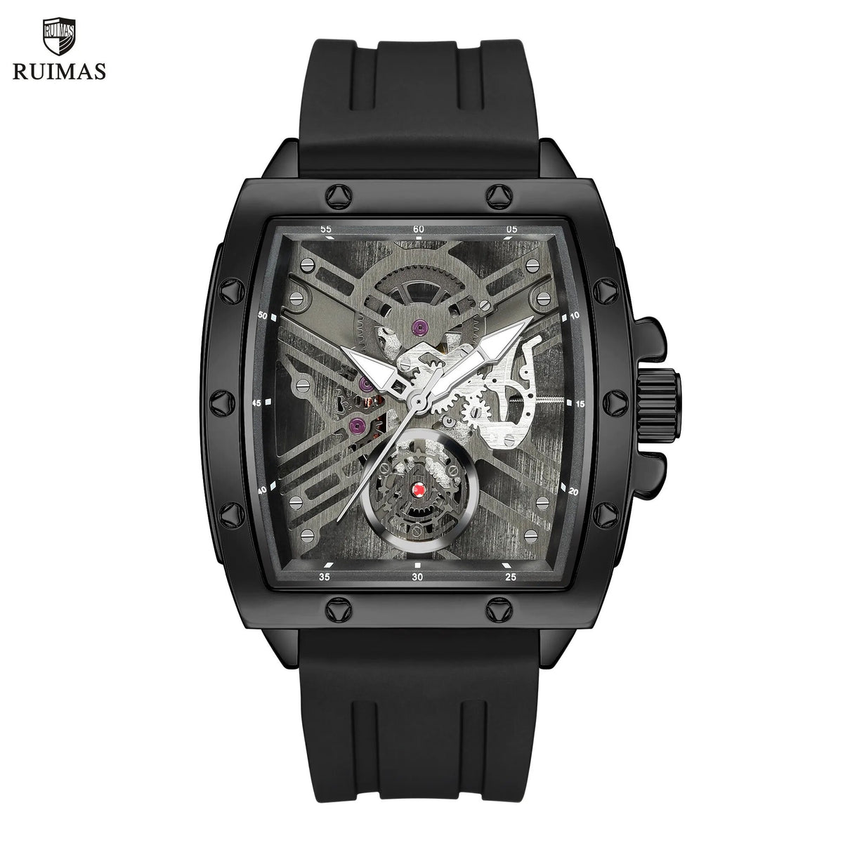 RUIMAS Luxury Fashion Men Sports Quartz Wrist Watches Waterproof Luminous Large Dial Casual Wristwatch Silicone Montre Homme 310