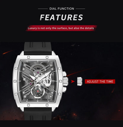 RUIMAS Luxury Fashion Men Sports Quartz Wrist Watches Waterproof Luminous Large Dial Casual Wristwatch Silicone Montre Homme 310