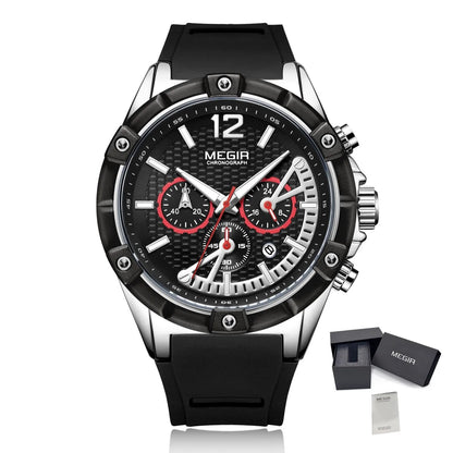 MEGIR Fashion Men Watches Silicone Strap Sport Military Watch Chronograph Waterproof Male Wristwatch Clock Montre Homme 2083