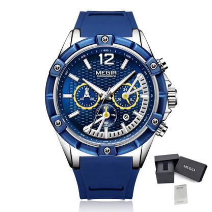 MEGIR Fashion Men Watches Silicone Strap Sport Military Watch Chronograph Waterproof Male Wristwatch Clock Montre Homme 2083
