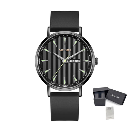 MEGIR Luxury Big Dial Mens Watch Fashion Quartz Casual Sport Wristwatch for Men Waterproof Week Date Display Clock Reloj Hombre 1081