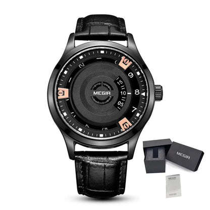 MEGIR Mens Watches Top Brand Luxury Leather Sport Military Watches Male Clock Waterproof Fashion Casual Quartz Wristwatch 1067