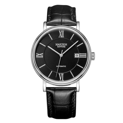 NAKZEN 7002 Men Business Automatic Mechanical Watches Brand Luxury Leather Man Wrist Watch Male Clock Relogio Masculino Miyota 9015