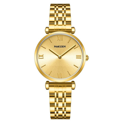NAKZEN Luxury Crystal Watch Women Waterproof Rose Gold Steel Strap Ladies Wrist Watches Top Brand Bracelet Clock Relogio Feminino 4153