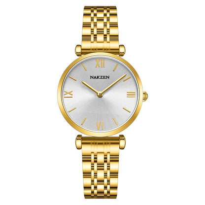 NAKZEN Luxury Crystal Watch Women Waterproof Rose Gold Steel Strap Ladies Wrist Watches Top Brand Bracelet Clock Relogio Feminino 4153