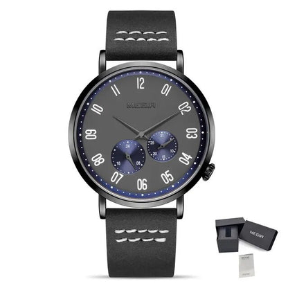 MEGIR Fashion Casual Men Watches Luxury Leather Quartz Sport Wristwatch Waterproof Luminous Clock Large Dial Relogio Masculino 1083