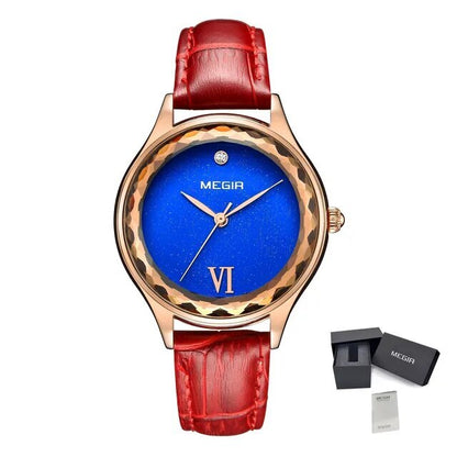 MEGIR Fashion Watch for Women Luxury Leather Casual Simple Quartz Wristwatch Waterproof Ladies Dress Clock Relogio Feminino 4208