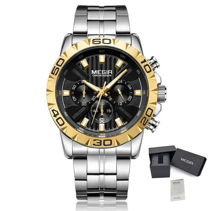 MEGIR Watches Business Mens Watches Top Brand Luxury Quartz Casual Wristwatch Date Clock Waterproof Wrist Watch Chronograph 2087