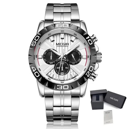 MEGIR Watches Business Mens Watches Top Brand Luxury Quartz Casual Wristwatch Date Clock Waterproof Wrist Watch Chronograph 2087