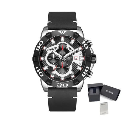 MEGIR Men Watches Fashion Luxury Big Dial Sports Watches Waterproof Quartz Wristwatch Chronograph Man Casual Luminous Clock 2136