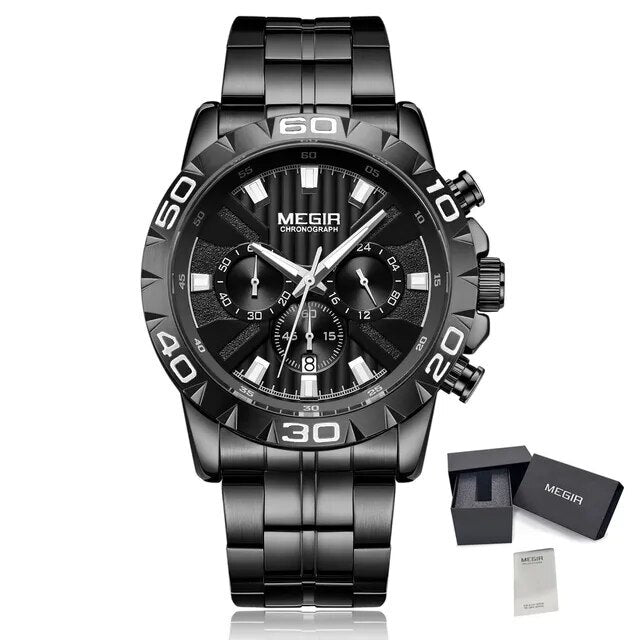 MEGIR Watches Business Mens Watches Top Brand Luxury Quartz Casual Wristwatch Date Clock Waterproof Wrist Watch Chronograph 2087