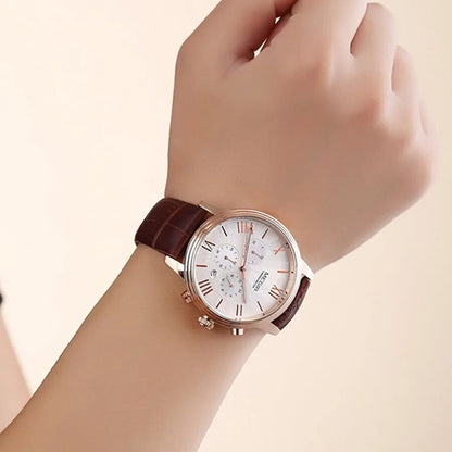 MEGIR Brown Retro Sports Quartz Men&