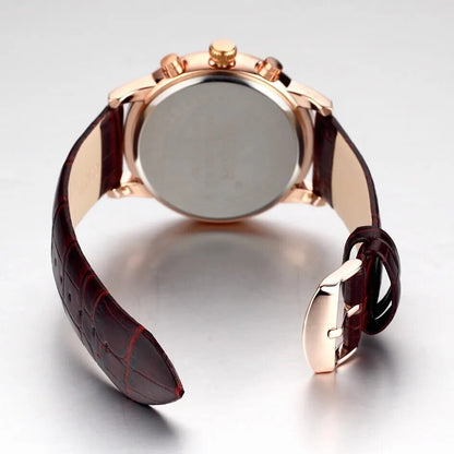 MEGIR Brown Retro Sports Quartz Men&