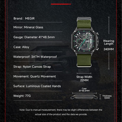 MEGIR Sports Military Watches for Men Luxury Business Casual Wristwatches Waterproof Date Clock Chronograph Reloj Hombre 2217