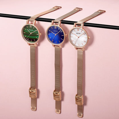 MEGIR Fashion Quartz Women Bracelet Watches Luxury Casual Ladies Dress Clock Female Steel Mesh Band Wristwatch Relogio Feminino 7002