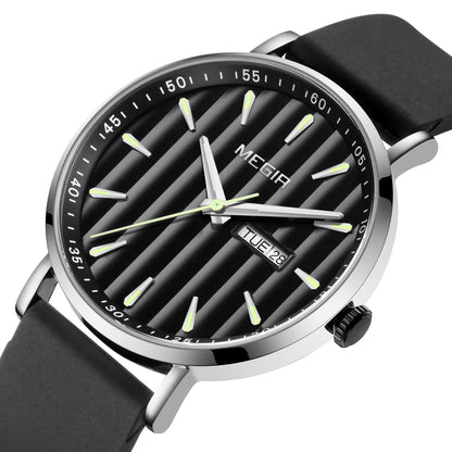 MEGIR Luxury Big Dial Mens Watch Fashion Quartz Casual Sport Wristwatch for Men Waterproof Week Date Display Clock Reloj Hombre 1081