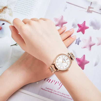 MEGIR Luxury Watches for Women Stainless Steel Dress Clock Fashion Elegant Wristwatch Quartz Watch Ladies Clock Reloj Mujer 7012