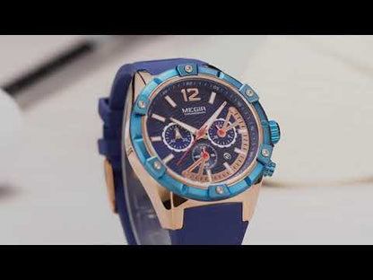 MEGIR Fashion Men Watches Silicone Strap Sport Military Watch Chronograph Waterproof Male Wristwatch Clock Montre Homme 2083