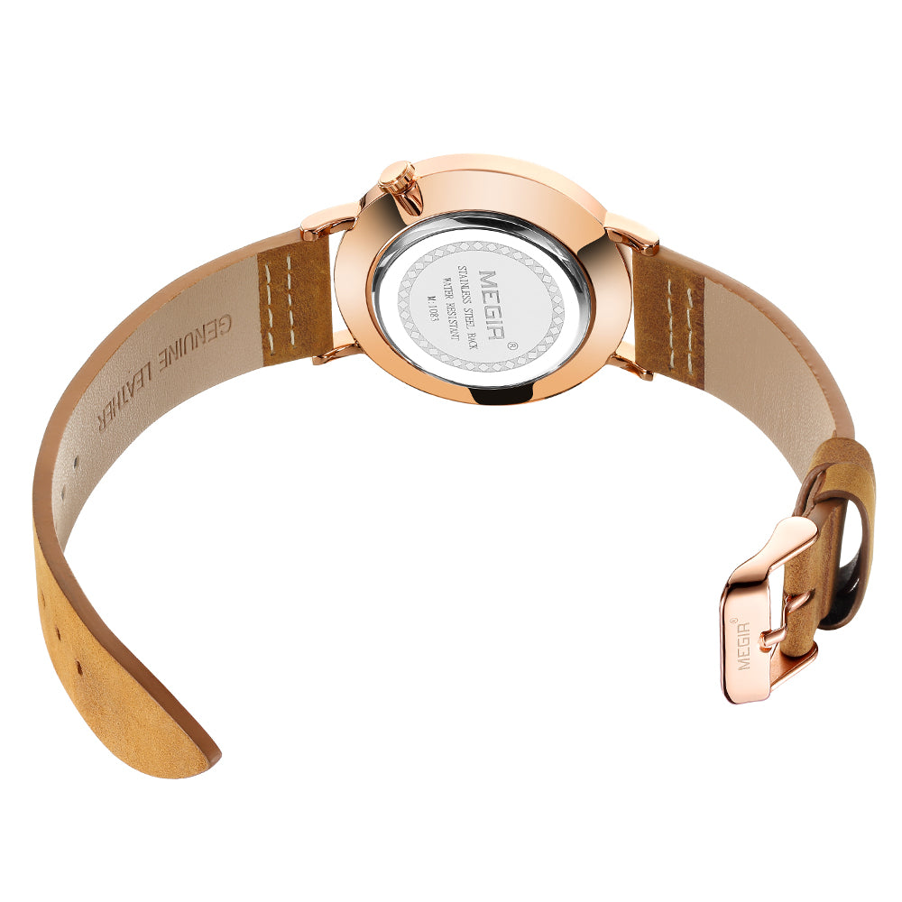 MEGIR Fashion Casual Men Watches Luxury Leather Quartz Sport Wristwatch Waterproof Luminous Clock Large Dial Relogio Masculino 1083