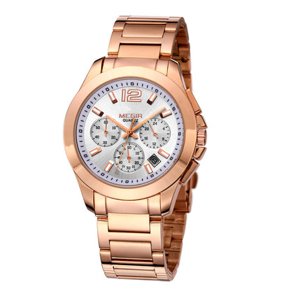 MEGIR Fashion Mens Watches for Men Top Brand Luxury Luminous Clock Steel Quartz Business Wristwatch Calendar Reloj Hombre 5006G
