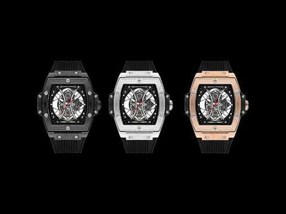RUIMAS Quartz Sport Watches for Man Hollow Out Fashion Men Wristwatch 3ATM Waterproof Silicone Strap Clock Relogio Masculino 334