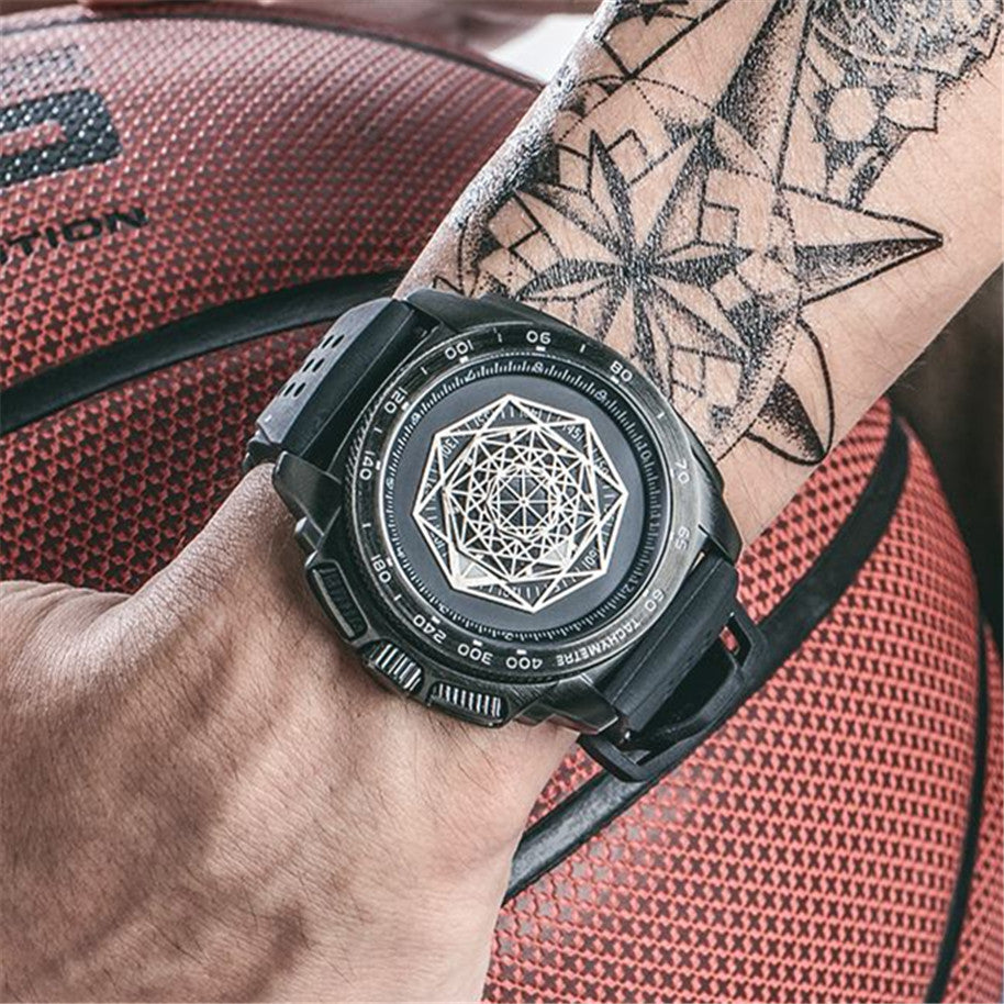 RUIMAS Men Silicone Band Quartz Casual Wrist Watches Large Dial Sport Military Watch Clock Luminous Waterproof Relogio Masculino 554