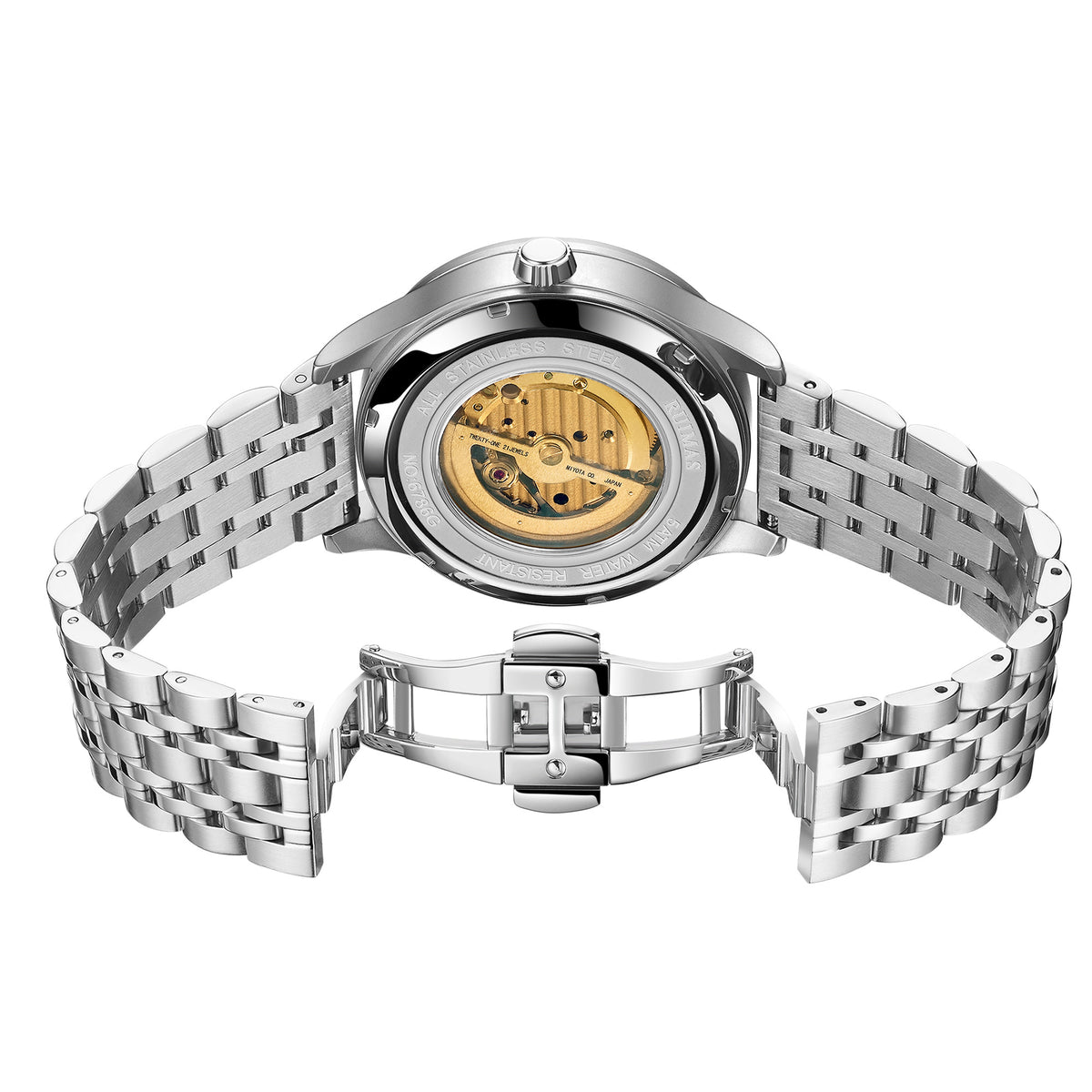 RUIMAS Luxury Business Watches for Mens Fashion Stainless Steel Automatic Mechanical Watch Waterproof Date Wristwatch Clock 6786