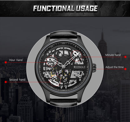 RUIMAS Mens Watches Leather Sports Watches Men&