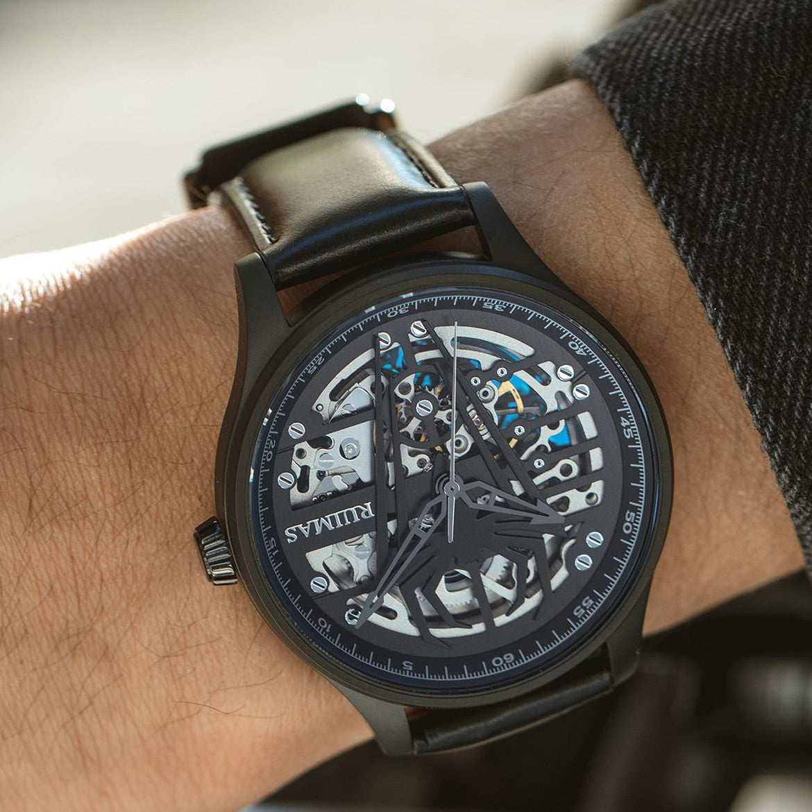 RUIMAS Mens Watches Leather Sports Watches Men&