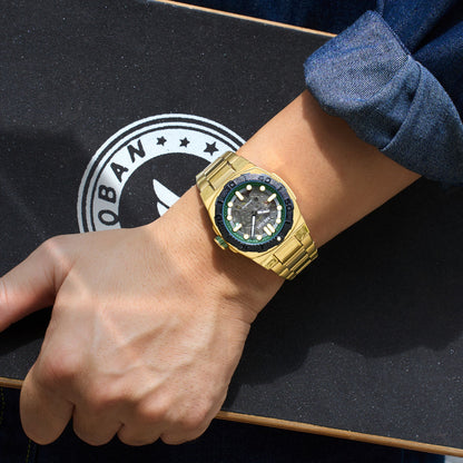 MEGIR Skeleton Dial Mechanical Watches for Men Luxury Business Wristwatch Stainless Steel Waterproof Automatic Watch Clock 8606