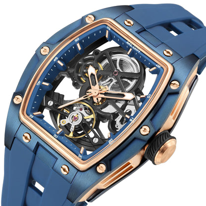 MEGIR Original Fashion Men Watches Automatic Mechanical Watch Steel Case Sport Skeleton Dial Wristwatch Waterproof Clock Reloj Hombre 2242