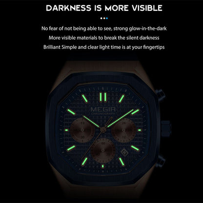 MEGIR Fashion Sport Military Watches for Men Luxury Quartz Wristwatch Silicone Strap Waterproof Date Clock 24-hour Reloj Hombre 2215
