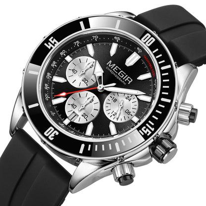 MEGIR Men Watch with Chronograph Fashion Quartz Military Waterproof Calendar Business Casual Wristwatches Clock Montre Homme 2226