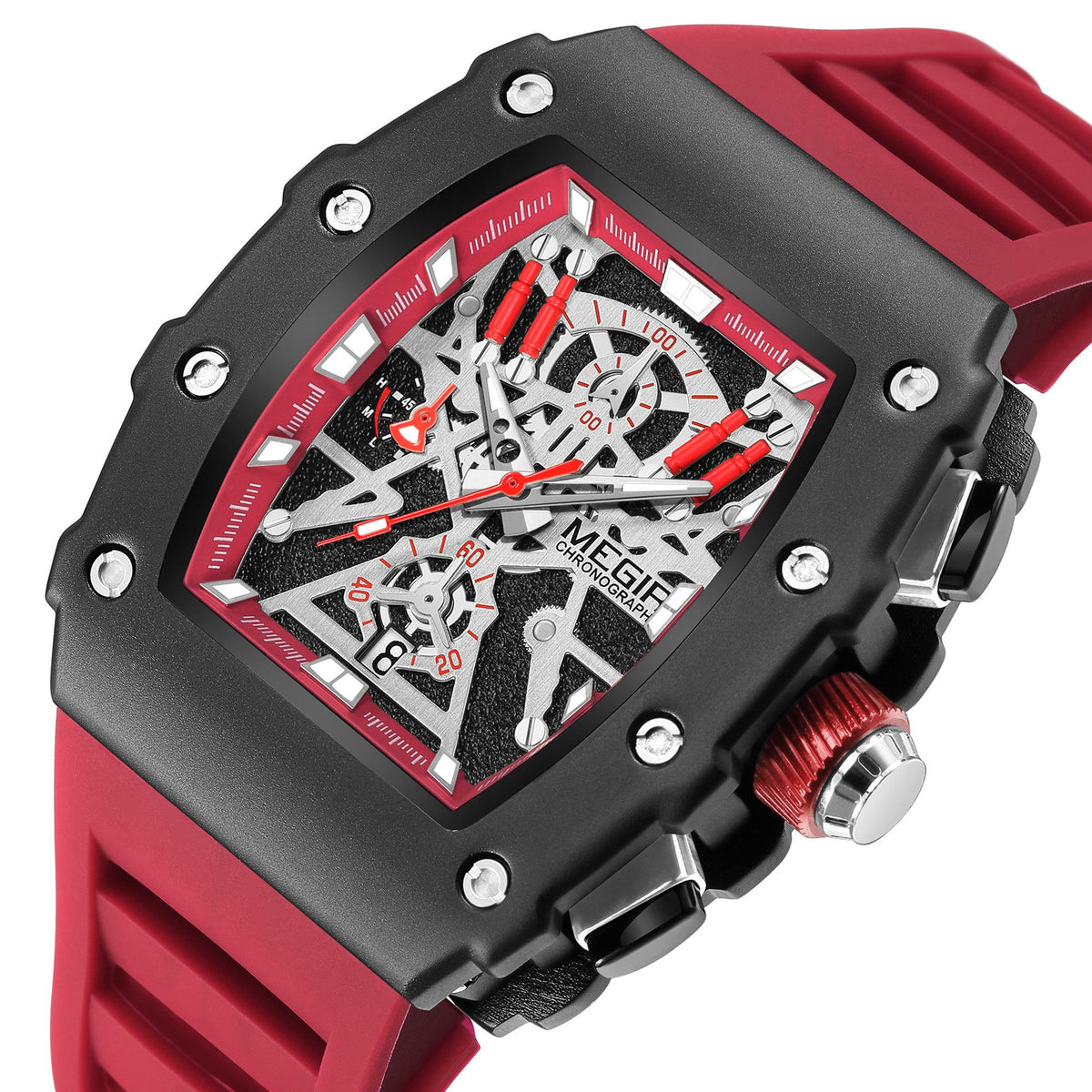 MEGIR Luxury Outdoor Sport Wristwatch for Men Silicone Waterproof Watches Quartz Military Watch Male Clock Chronograph 2218