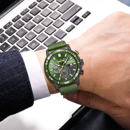MEGIR Luxury Military Watches for Men Fashion Sport Quartz Wristwatch Waterproof Silicone Band Male Clock Chronograph with Date 2224