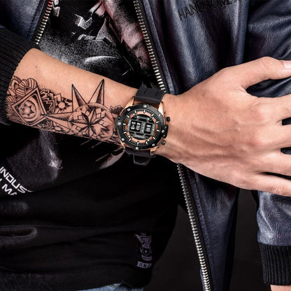 RUIMAS Mens Watches Roller Pointer Sports Quartz WristWatch Fashion  Luxury Silicone Strap Waterproof Relogio Masculino 553