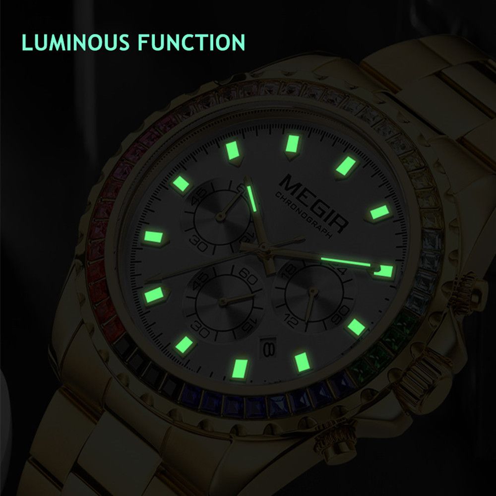 MEGIR Men Watches Luxury Military Quartz Wristwatch Waterproof Stainless Steel Strap Business Watch Chronograph Date Clock Relogio Masculino 2227