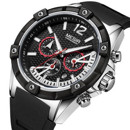 MEGIR Fashion Men Watches Silicone Strap Sport Military Watch Chronograph Waterproof Male Wristwatch Clock Montre Homme 2083