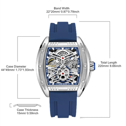 MEGIR Original Luxury Sport Watch for Men Silicone Band Automatic Mechanical Movement WristWatches Luminous Clock Reloj Hombre 8601