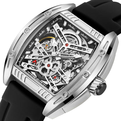 MEGIR Original Luxury Sport Watch for Men Silicone Band Automatic Mechanical Movement WristWatches Luminous Clock Reloj Hombre 8601