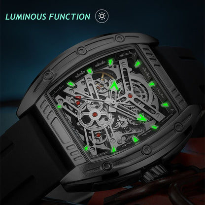 MEGIR Original Luxury Sport Watch for Men Silicone Band Automatic Mechanical Movement WristWatches Luminous Clock Reloj Hombre 8601
