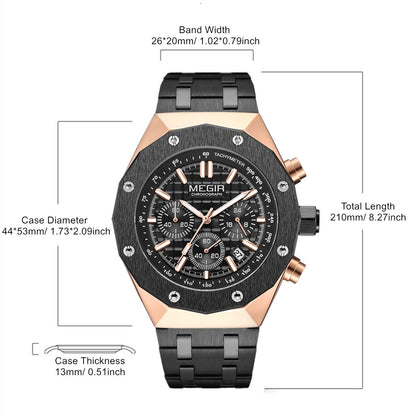 MEGIR Relogio Masculino Luxury Business Men Watches Fashion Military Watch Date Luminous Casual Quartz Wristwatch Man Clock 2213