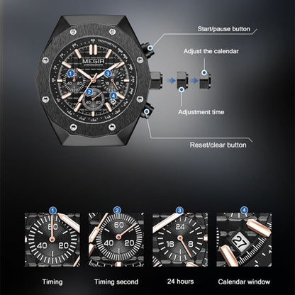 MEGIR Relogio Masculino Luxury Business Men Watches Fashion Military Watch Date Luminous Casual Quartz Wristwatch Man Clock 2213